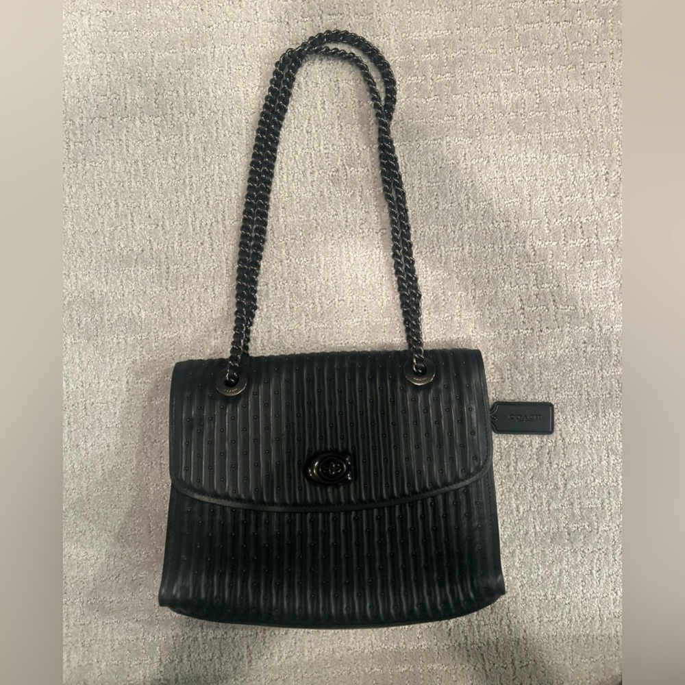 Coach Black Quilted Chain-Strap Shoulder Bag